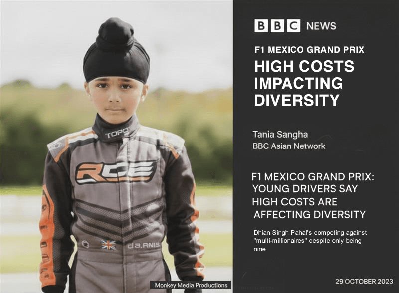 Dhian in a BBC News feature interview discussing his racing journey