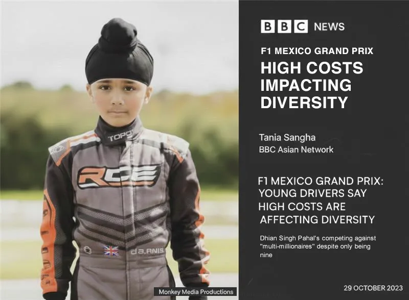 Dhian in a BBC News feature interview discussing his racing journey